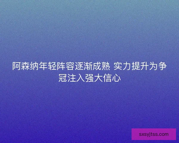 阿森纳年轻阵容逐渐成熟 实力提升为争冠注入强大信心